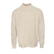 Mock Neck Gebreide Trui Nn07 , Beige , Heren