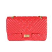 Pre-owned Leather chanel-bags Chanel Vintage , Red , Dames