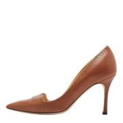 Pre-owned Leather heels Manolo Blahnik Pre-owned , Brown , Dames