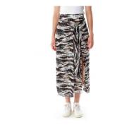 Zebra Print Wrap Style Skirt Lala Berlin , Multicolor , Dames