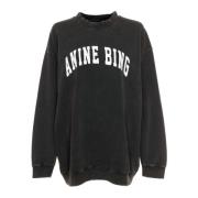 Vintage Oversized Sweatshirt met Distressed Details Anine Bing , Black...
