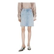 Denim Mini Rok met Ritszakken Martine Rose , Blue , Dames