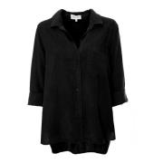 Split Back Button Blouse Bella Dahl , Black , Dames