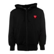 Hoodie met rits Comme des Garçons Play , Black , Heren