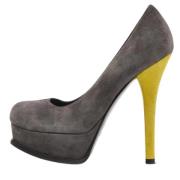 Pre-owned Leather heels Fendi Vintage , Gray , Dames