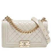 Pre-owned Leather chanel-bags Chanel Vintage , White , Dames