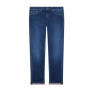 Blauwe Skinny Fit Enkel Lengte Jeans Dondup , Blue , Dames