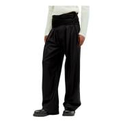 Geplooide broek met zijden strikken Aaron Esh , Black , Heren