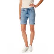 Stretch Denim Shorts Mid Taille Pepe Jeans , Blue , Dames
