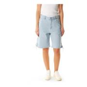 Klassieke Denim Shorts met Zijveters Baum und Pferdgarten , Blue , Dam...