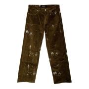 Witte Spetter Straight Leg Broek Misbhv , Green , Heren