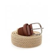 Elastische Riem met Lederen Details Anderson's , Beige , Heren