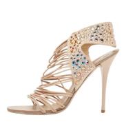 Pre-owned Suede sandals Giuseppe Zanotti Pre-owned , Beige , Dames