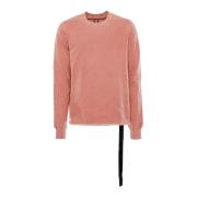 Sweatshirt met Ronde Hals en Ribdetails Rick Owens , Pink , Heren