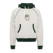 Logo Head Raglan Fleece Hoodie Brain Dead , White , Heren