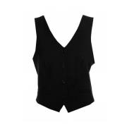 Flanellen vest met diepe V-hals Drykorn , Black , Heren