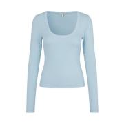 Geribbelde Longsleeve Top Angel Falls mbyM , Blue , Dames