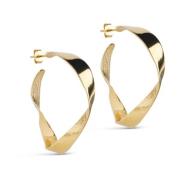 Elegant Goud Twisted Large Hoops Enamel Copenhagen , Yellow , Dames