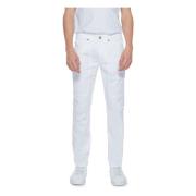 Witte katoenen broek met rits Jeckerson , White , Heren