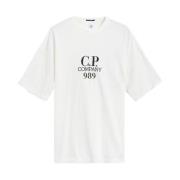 Comfort Korte Mouw T-shirt C.p. Company , White , Heren