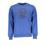 Blauwe Katoenen Sweater met Logoprint North Sails , Blue , Heren