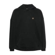 Zwarte Sweater met Logo Print Palm Angels , Black , Heren