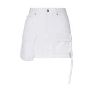 Witte Katoen Elastaan Rok Dondup , White , Dames