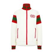 Logo Zip-Up Track Jacket Almond Gucci , White , Dames