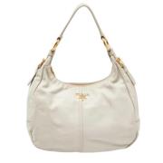 Pre-owned Leather handbags Prada Vintage , White , Dames