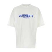 Klassiek Wit Katoenen T-shirt Vetements , White , Dames