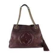 Pre-owned Leather totes Gucci Vintage , Brown , Dames