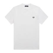 Logo Jersey Katoen T-Shirt Regular Fit Fred Perry , White , Heren