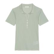 Pointelle polo shirt regular Marc O'Polo , Green , Dames