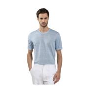 Puurlinnen T-Shirt 120% Lino , Blue , Heren