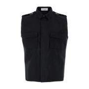 Zwarte Shirts Look 21 Saint Laurent , Black , Heren