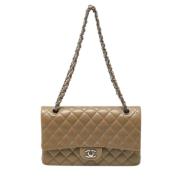 Pre-owned Leather chanel-bags Chanel Vintage , Beige , Dames