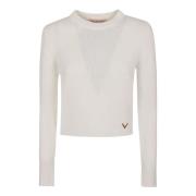 Cashmere V Gold Pullover Sweater Valentino Garavani , White , Dames