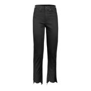 High Rise Skinny Frayed Zwarte Jeans Rag & Bone , Black , Dames
