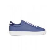 Blauwe Leren Lage Tennis Sneakers K-Way , Blue , Heren