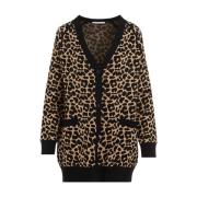 Leopard Cardigan Stijlvol Modieus Trendy Max Mara , Multicolor , Dames