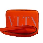 Pre-owned Leather wallets Valentino Vintage , Orange , Dames