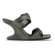 Twisted Sandal in Gunmetal Cantilever Stijl Rick Owens , Gray , Dames