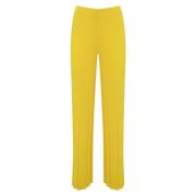 Palazzo Style Stretch Broek Liviana Conti , Yellow , Dames