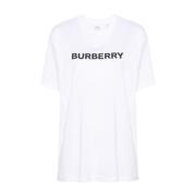 Logo Print Crew Neck T-shirts Burberry , White , Dames