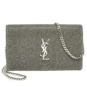 Pre-owned Fabric clutches Yves Saint Laurent Vintage , Gray , Dames