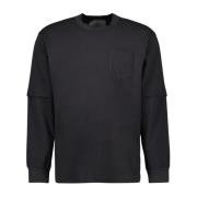 Katoenen Jersey Sweatshirt Mannen Collectie Sacai , Gray , Heren