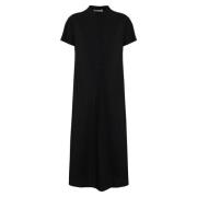 Zwarte Katoenen Stretch Lange Jurk Liviana Conti , Black , Dames