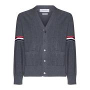 RWB Gestreepte V-hals Cardigan Sweaters Thom Browne , Gray , Heren