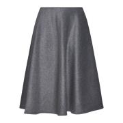 Grijze A-lijn Flared Midi Rok Blanca Vita , Gray , Dames