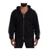 Zwarte Rits Hoodie Logo Sweater Dsquared2 , Black , Heren